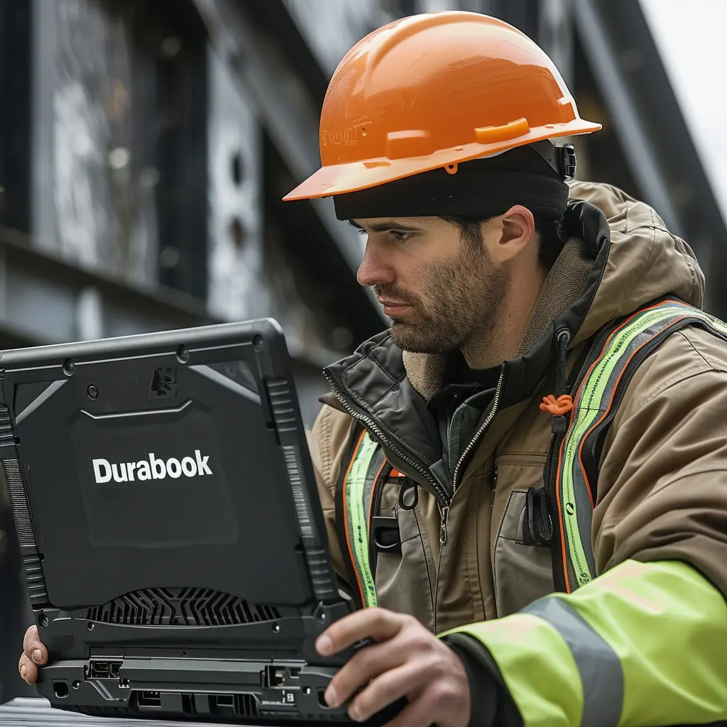 Rohbau Tablets und Bauplatz Laptops